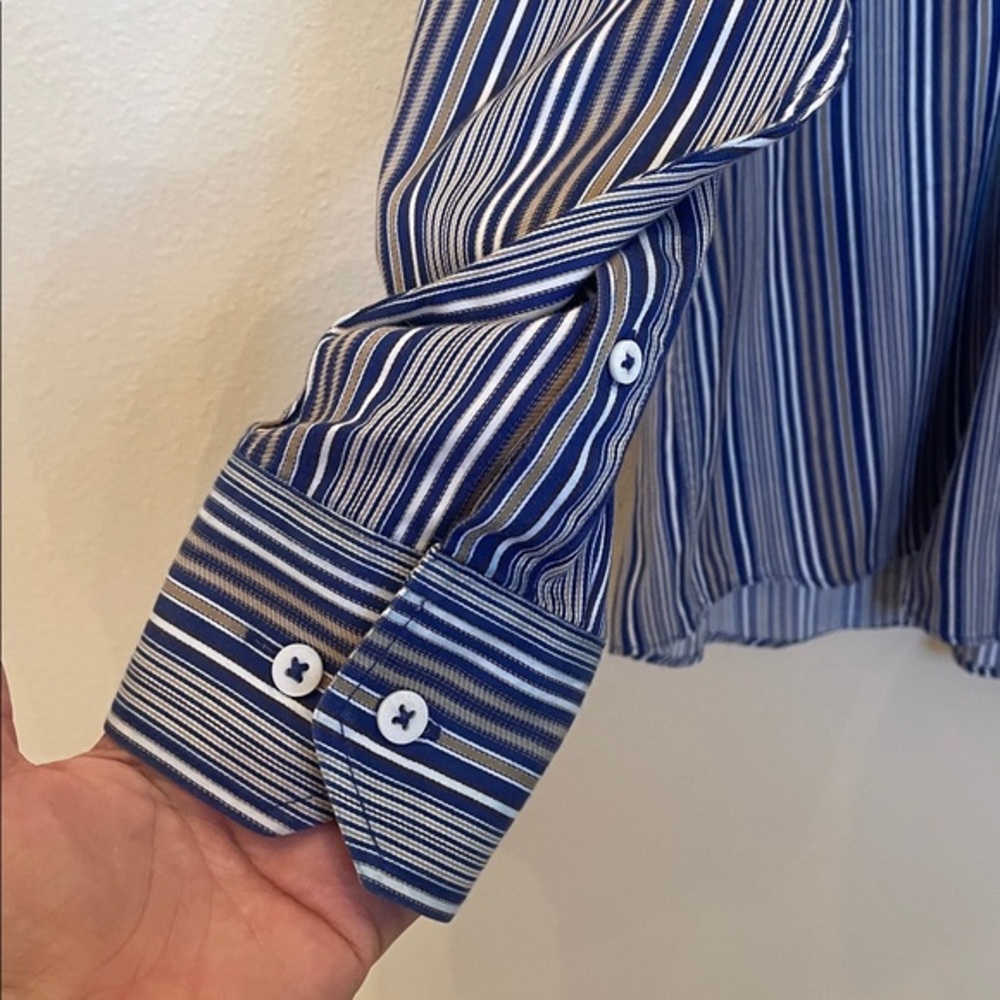 Bugatchi Uomo Collared Button Down Dress Shirt Si… - image 4